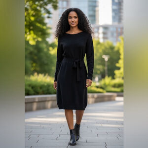 Grace Karin Black Knit Sweater Dress Size 2XL